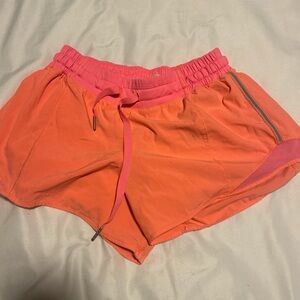 Lululemon Athletica Pink and Orange Athletic Shorts Lightweight Elastic Waist